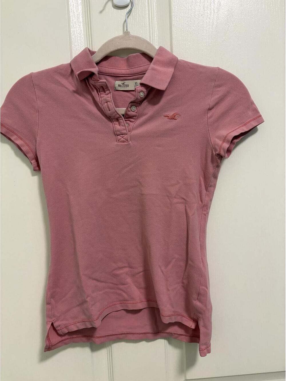 Hollister Pink Polo Shirt XS